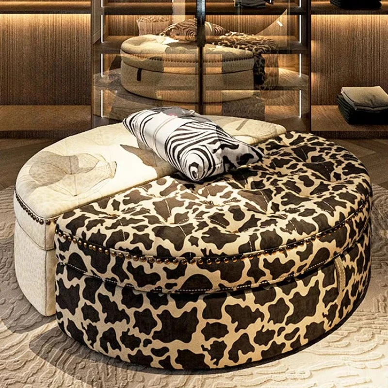 Round rest stool, removable cloakroom, color matching semi-round stool