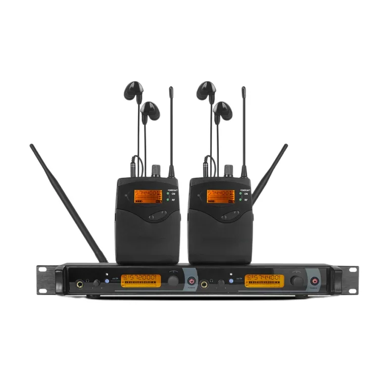 UHF SR2050 Double Transmitter Professional Stage Instrument Body Pack in ear Monitor System For Church