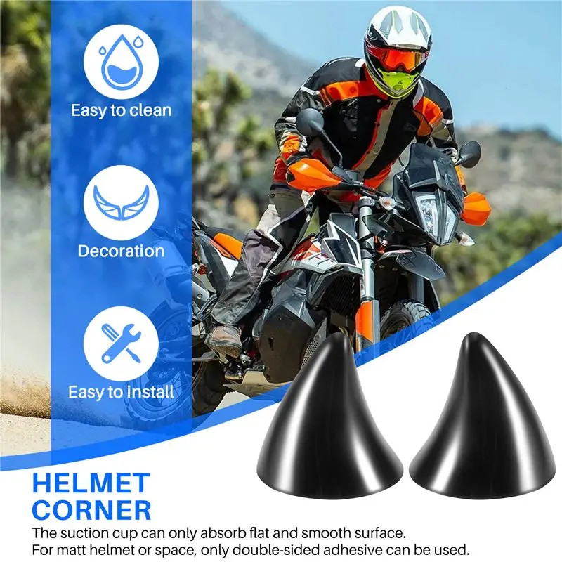 Leading-Motorcycle Helmet Corner Horn Decoration Accessories Resilient Suction Cup Soft Horn Decoration Headwear