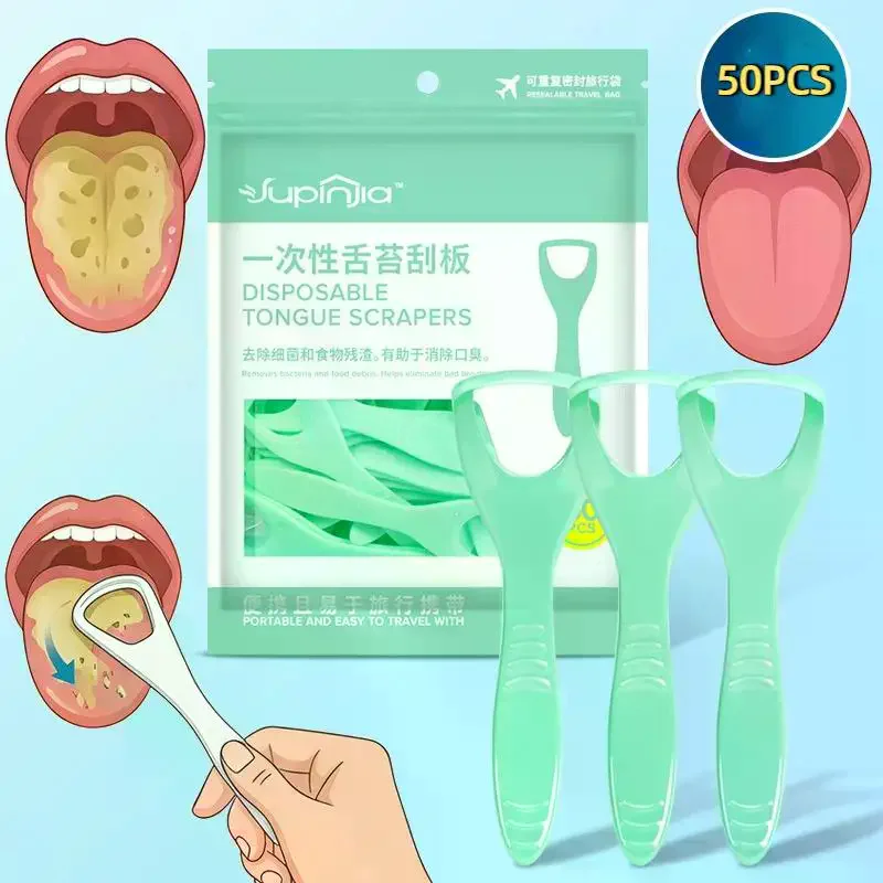 Scraper For Adult Disposable Tongue Cleaning Tool Plastic Mouth Scraper Travel Convenient Oral Hygiene Care Appliances Tongue