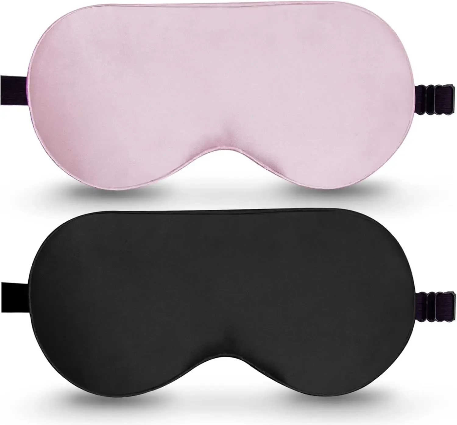 

100% Pure Mulberry Silk Sleep Mask Set, Adjustable Strap, Light Blocking, Eye Comfort for Travel