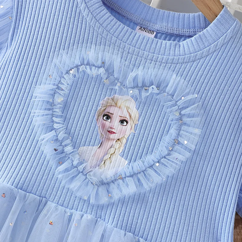 Nieuwe Meisjes Kleding Zomer Prinses Jurken Vliegende Mouw Bevroren Elsa Kids Dress Party Baby Jurken Voor Kinderen Kleding 3-9 Y