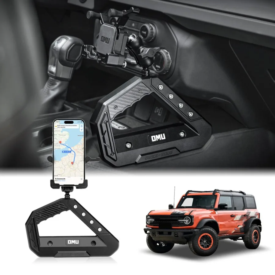 

Aluminum Center Console Grab Handle With Phone Holder Compatible With Bronco