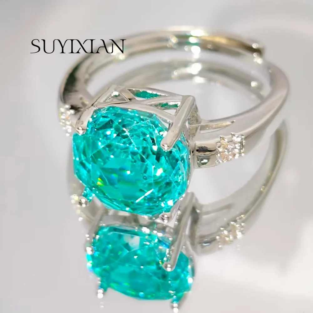 Women's High-End Octagonal Rose Cut Crystal Zircon Ring