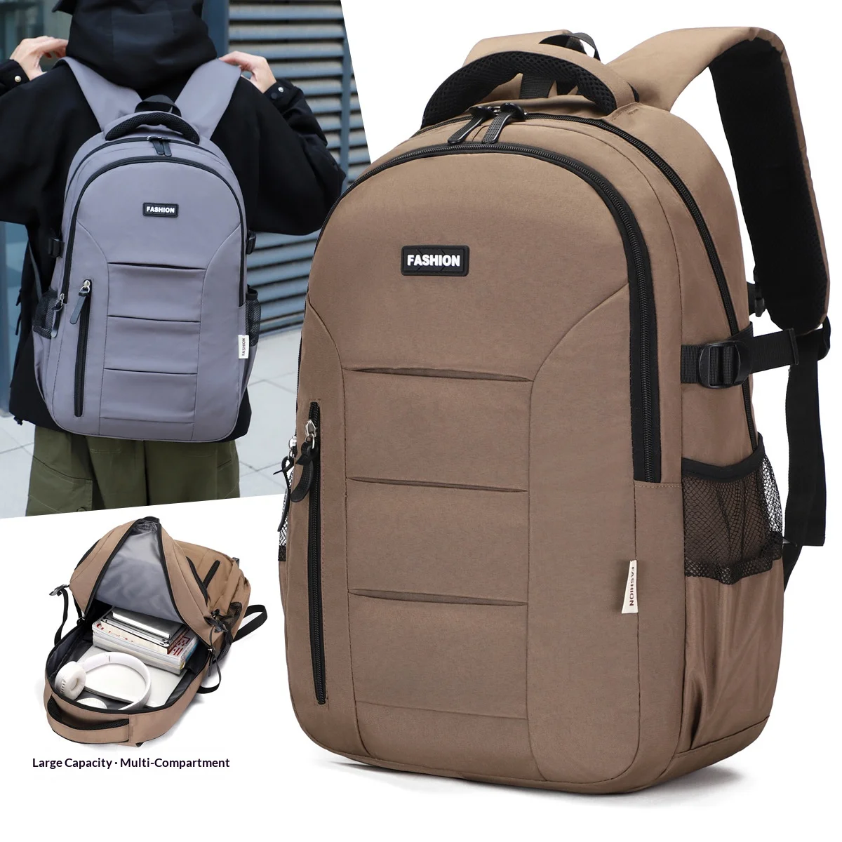 

Business commuter backpack, outdoor leisure large-capacity travel backpack, multi-functional student computer backpack