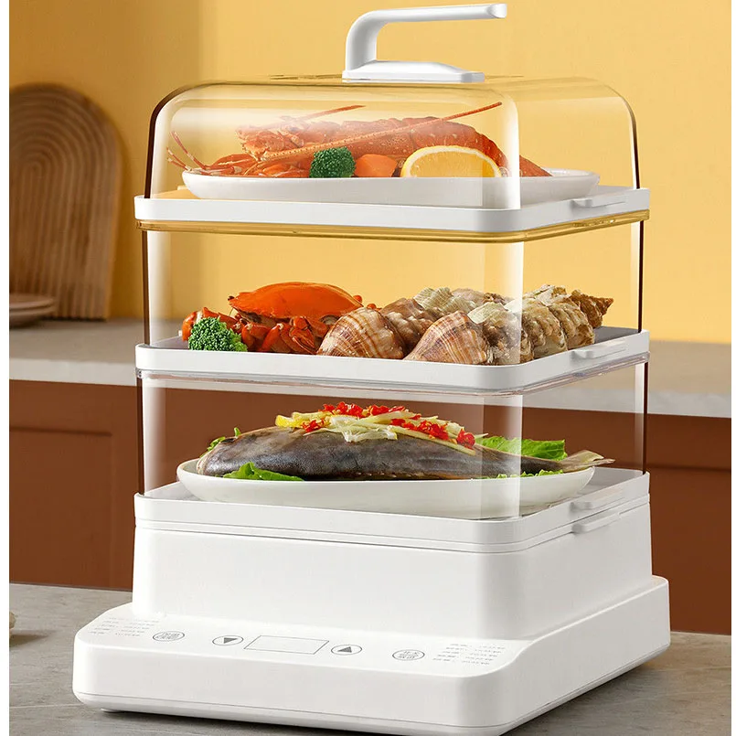 Yonsa 24L New Design Electric Food Steamers 800W 3 Three Layer Electric Steamer Cooker Pot