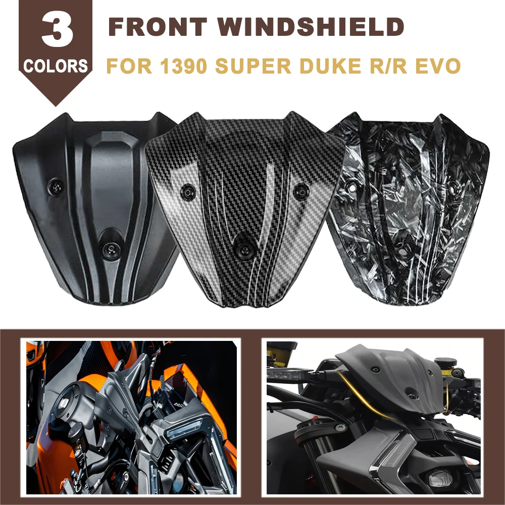 

Windshield For 1390 Super Duke R Evo 2024- Motorcycle Windscreen Wind Shield Front Wind Deflector Visor Fairing Cover Protector