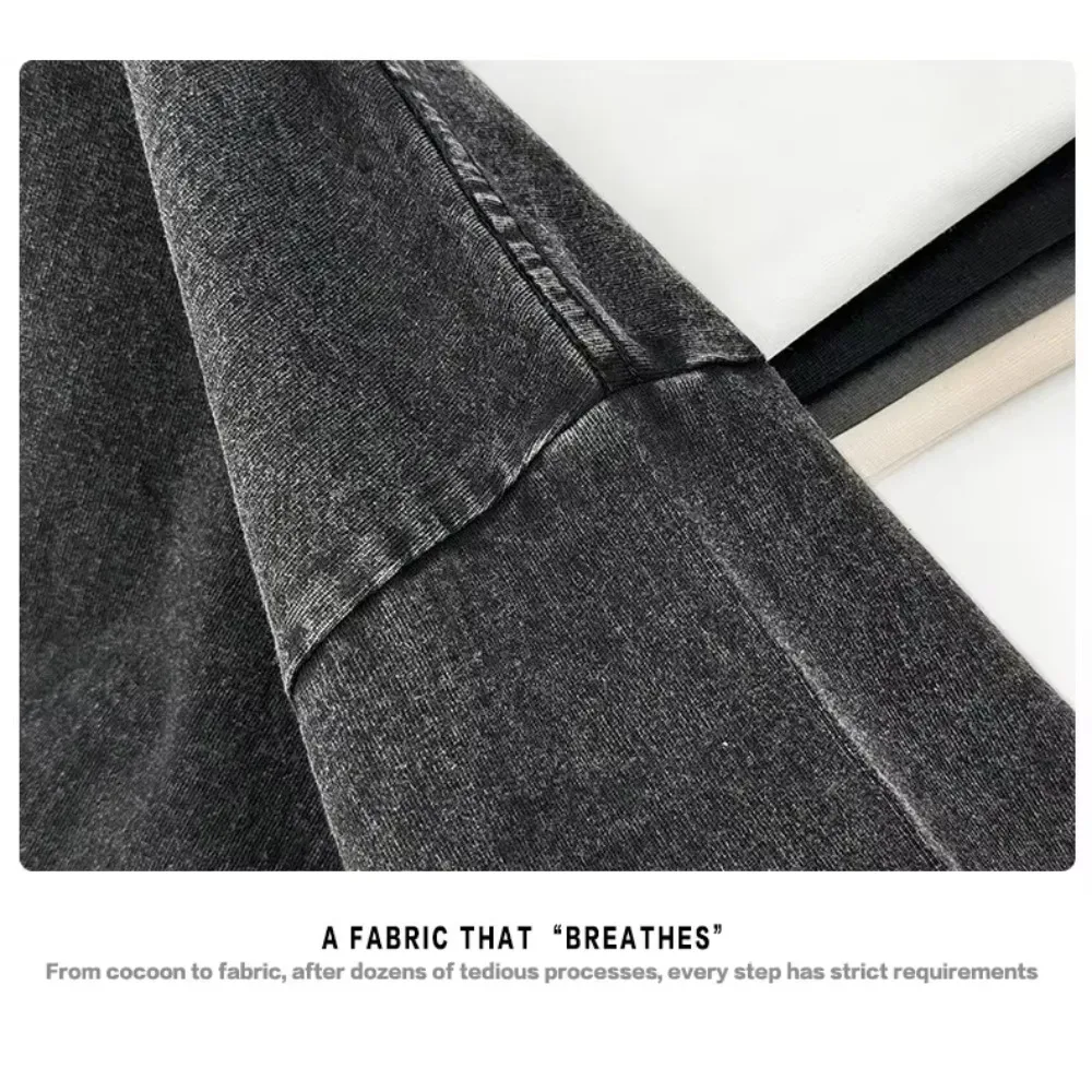 2025 Harajuku Street Wash T Shirt Retro Japanese Anime Printed Cotton T-shirt Men's Women's Summer Short Sleeve Tshirt