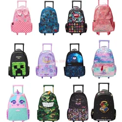 New Smiggle Disney Mickey Mouse Children Trolley Backpack Marvel Spider-man Wheel Backpack Trolleys Bag Schoolbag Kids Gift