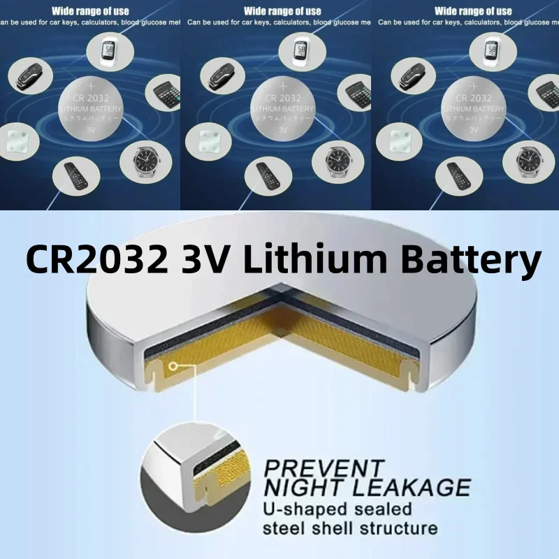 3V CR2032 Long-Lasting Lithium Button Coin Cell Battery for Watches Calculators Clocks Remote Controls Toys