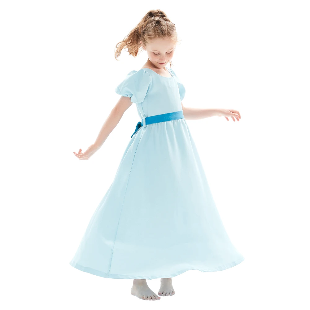 Costume Cosplay Peter saupoudrer pour enfants, déguisement de dessin animé pour enfants, robe bleue trempée, Halloween, filles, Wendy