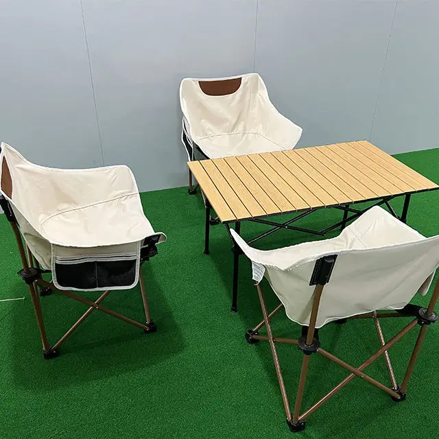 

Foldable Egg Roll Party Dining Outdoor Activities Suitcase Camping Table Camping Picnic Table Chair Set