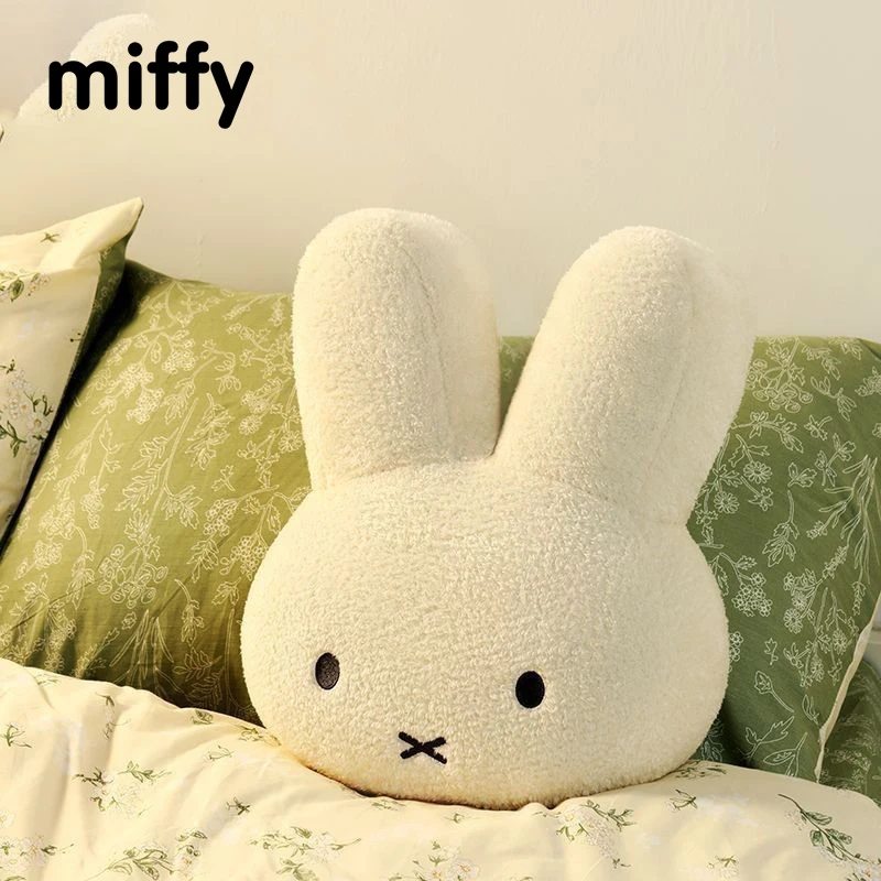 Kawaii Miffy Plush Pillow Cute Sweet Doll Toy Creative Room Decoration Cartoon Ornament Birthday Christmas Gift