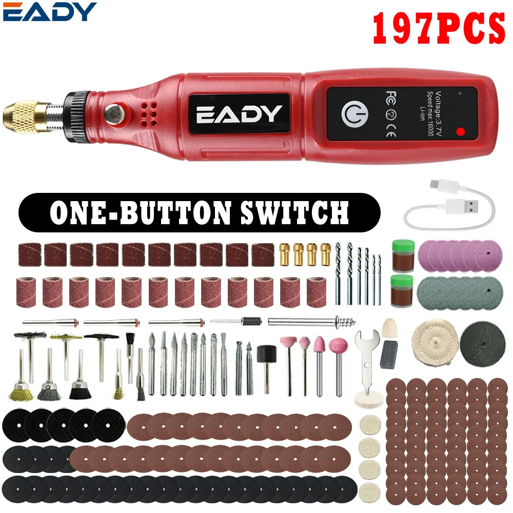 

USB Electric Rotary Tool Mini Drill Engraving Tool, Cordless DIY Hand Drill Set for Woodworking Jewelry Home Projects