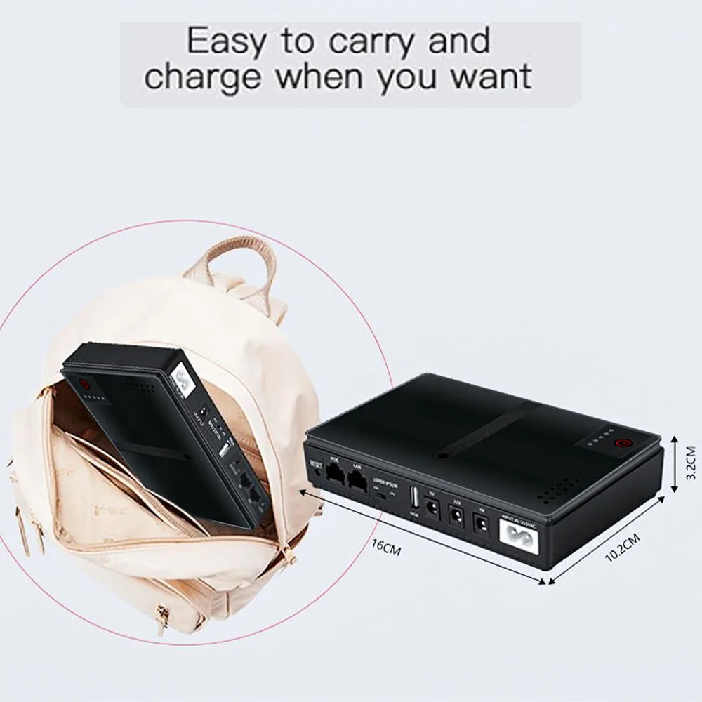 Mini UPS Router Optical Cat Adapter Uninterruptible Power Supply DC Backup Power AC 110V 220V To DC 5V 9V 12V 15V 24V