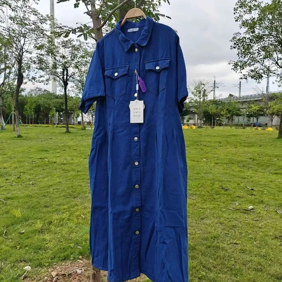

Spring/Summer New Women's Cowboy Dress Loose Commuter Shirt Oversized Dress