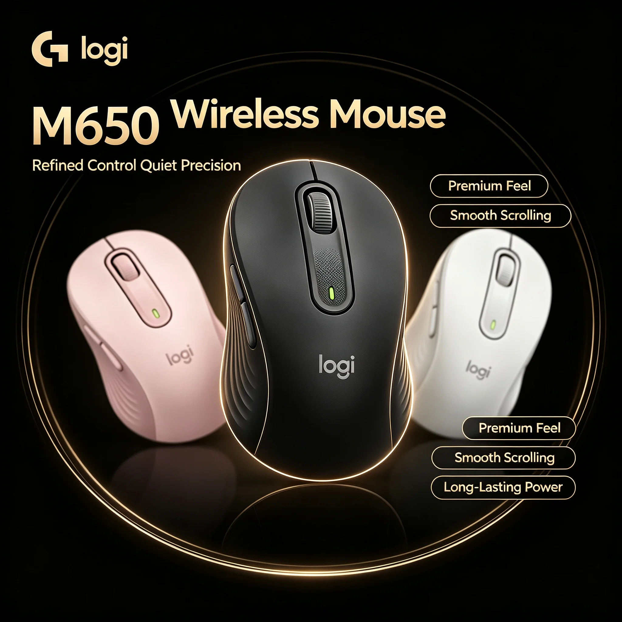 Original Logitech Signature M650 Mice 2.4G Wireless Receiver Multi‑OS Compatible For Windows Mac