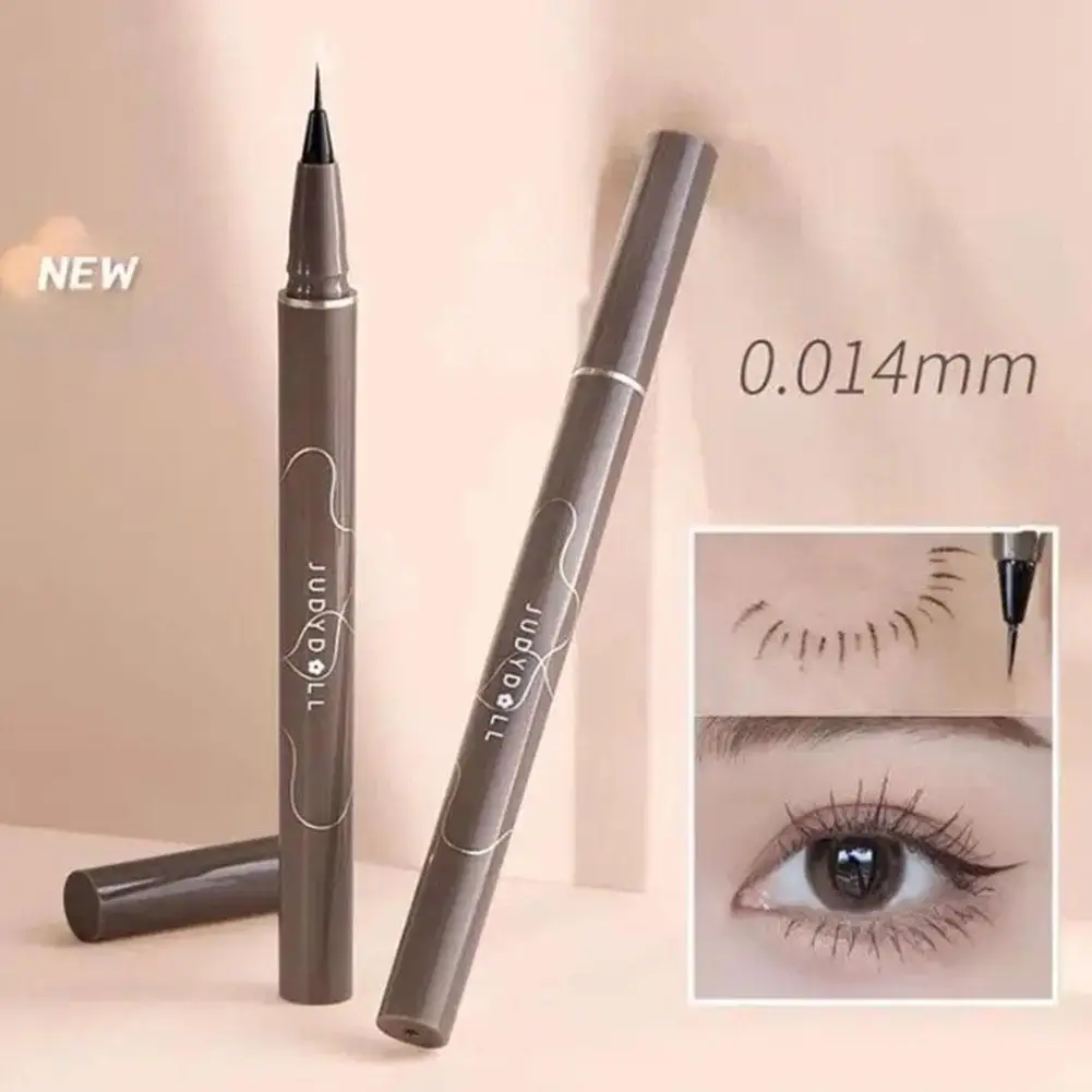 Judydol Flüssiger Eyeliner, 0,014 mm, ultrafein, langlebig, kein Verschmieren, unterer Wimpern-Sommersprossenstift, geeignet für Anfänger, 4 g, Schwarz L4L2