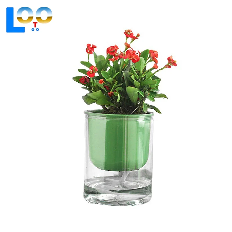 Желтый, синий, зеленый пластиковый цветочный горшок, автоматический впитывающий ленивый цветочный горшок, настольный горшок