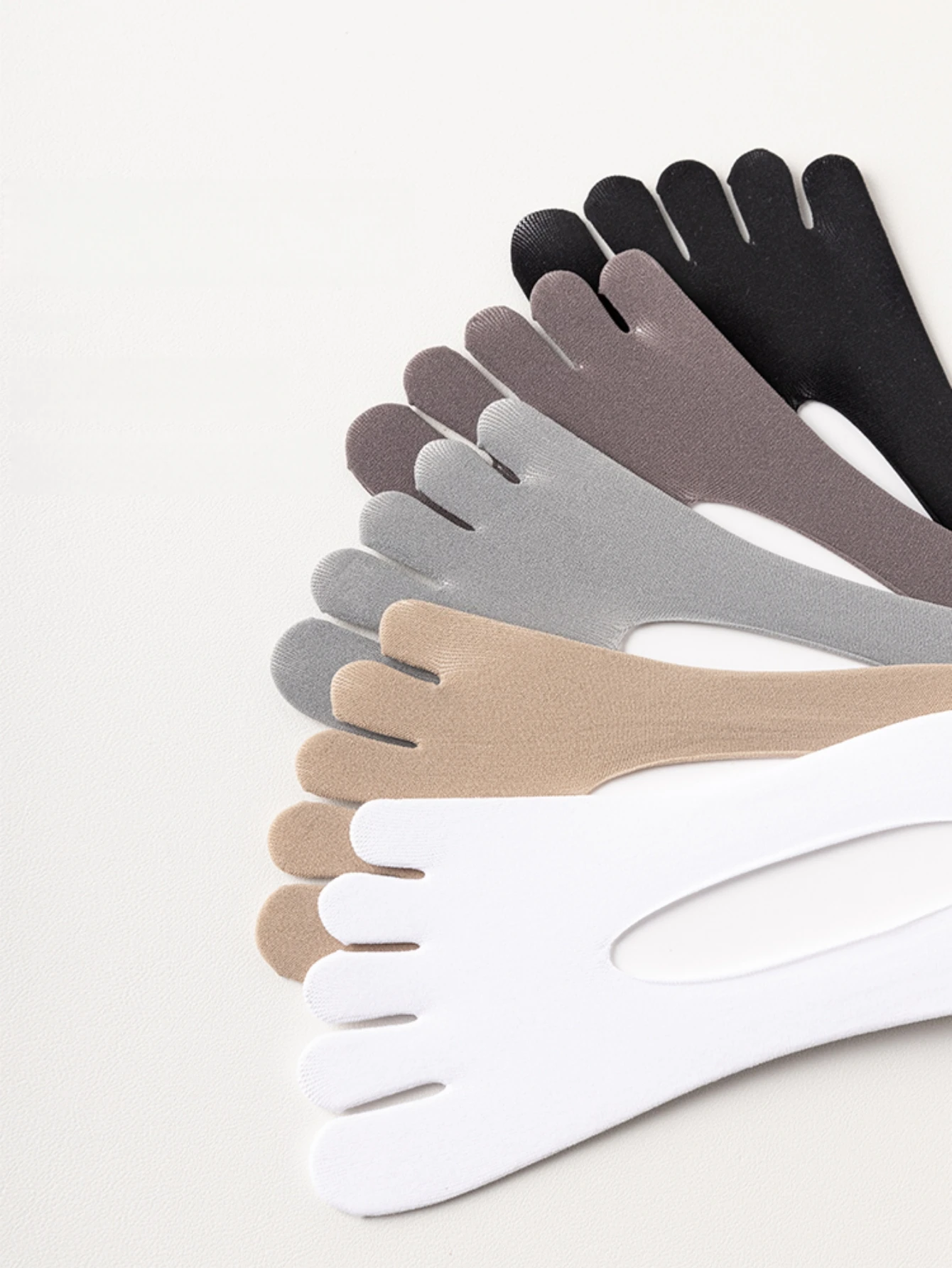 3/5 Paar Herren-Fünf-Zehen-Socken, Split-Toe-Socken, niedrig geschnittene, unsichtbare No-Show-Socken, rutschfeste Silikonsocken, dünne Socken für den Sommer – Detail 2