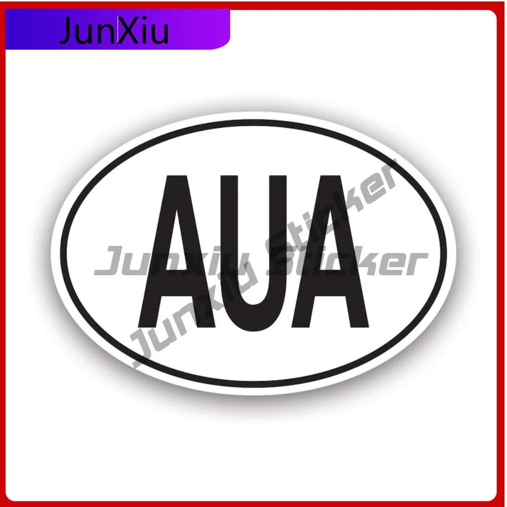

Aua Aruba Country Code Oval Stickerwaterproof Cute Window Waterproof Vinyl Decal For Suvs Sticker Sticker Unique Outdoor Outdoor