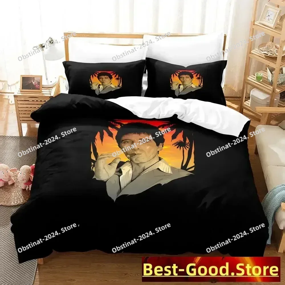 2025 SCARFACE MOVIE 3D Printing Comforter Bedding Set,Duvet Cover Bed Set Quilt Cover Pillowcase,King Queen Size Bedding Set Kid