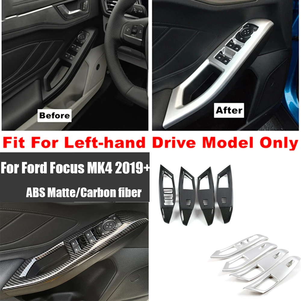 For Ford Focus MK4 2019 - 2022 ABS Matte Car Door Window glass Lift Control Switch Panel Cover Trim Car styling accessories LHD