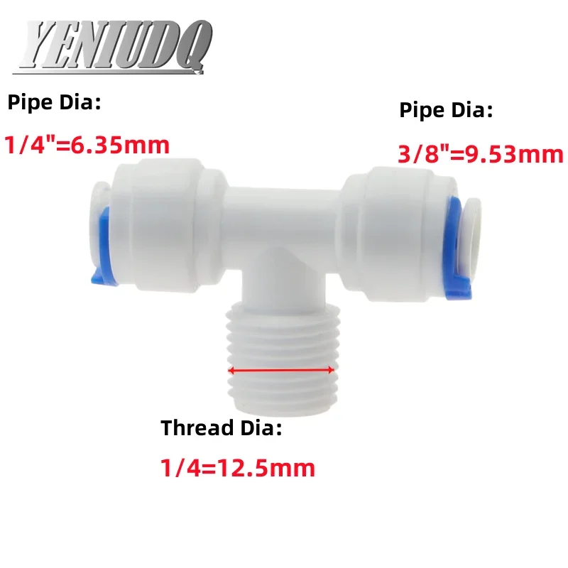 Tee Type 6.5mm 9.5mm OD to 1/4\