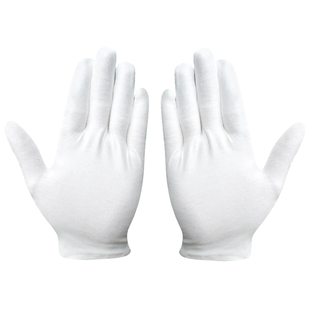 1 Pairs White Cotton Gloves 8\