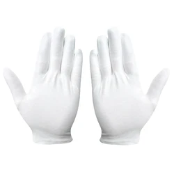 1 Pairs White Cotton Gloves 8