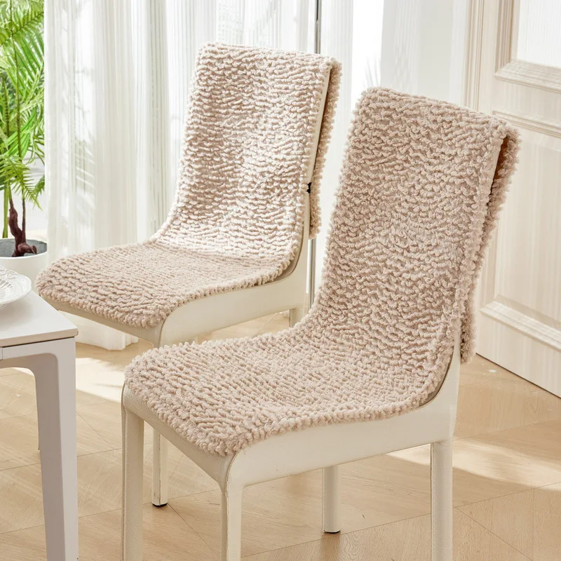 Anti slip thickened integrated backrest chair cushion living room dining table chair office computer chair cushion winter plush