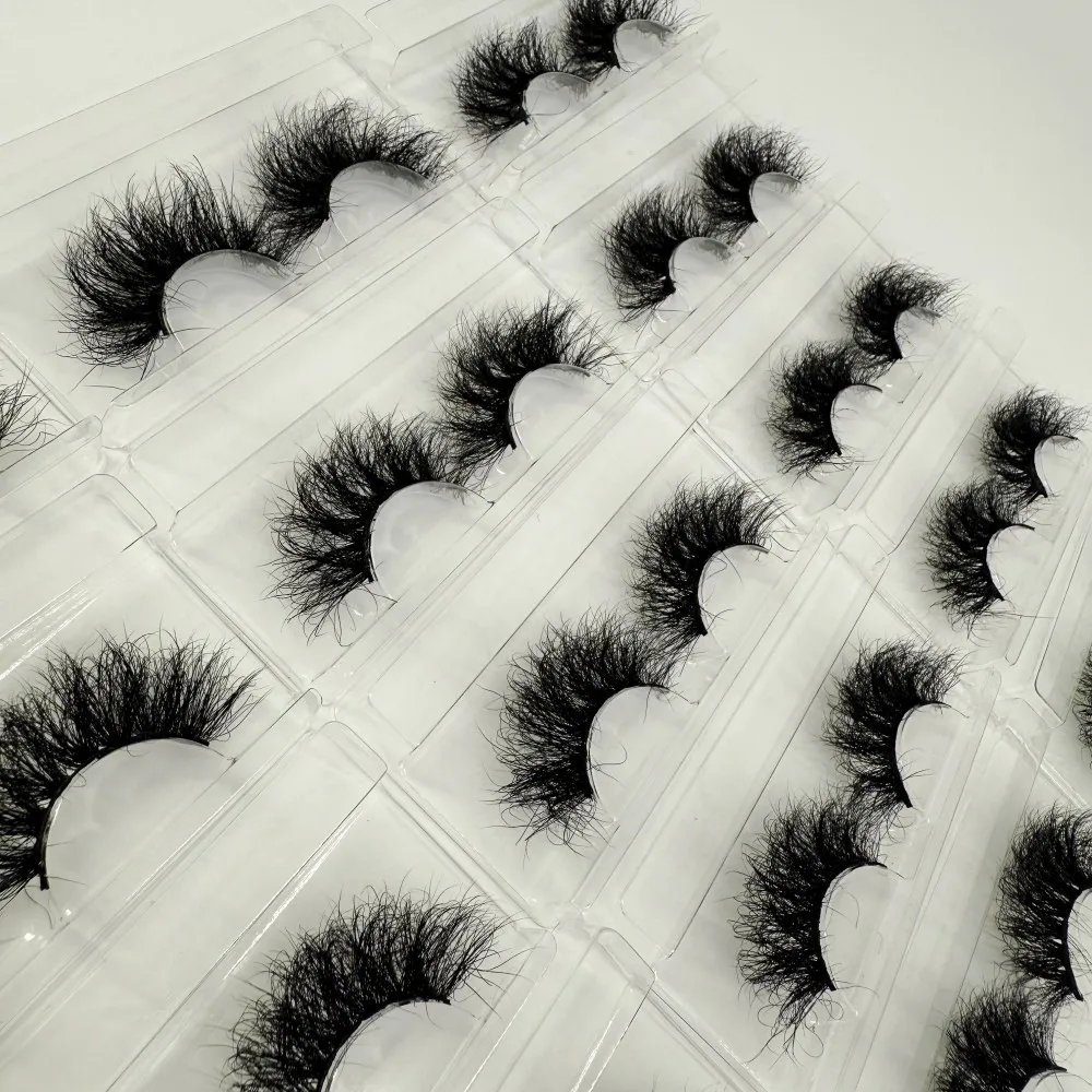 

Wholesale 6d Fluffy Lashes Strip 3d Mink 25mm Lashes Curly Natural False Mink Eyelashes