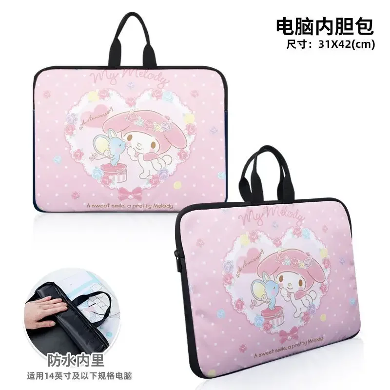 Sanrio tas tangan komputer kartun Clow M, tas bahu tunggal kasual tahan noda kapasitas besar dan ringan