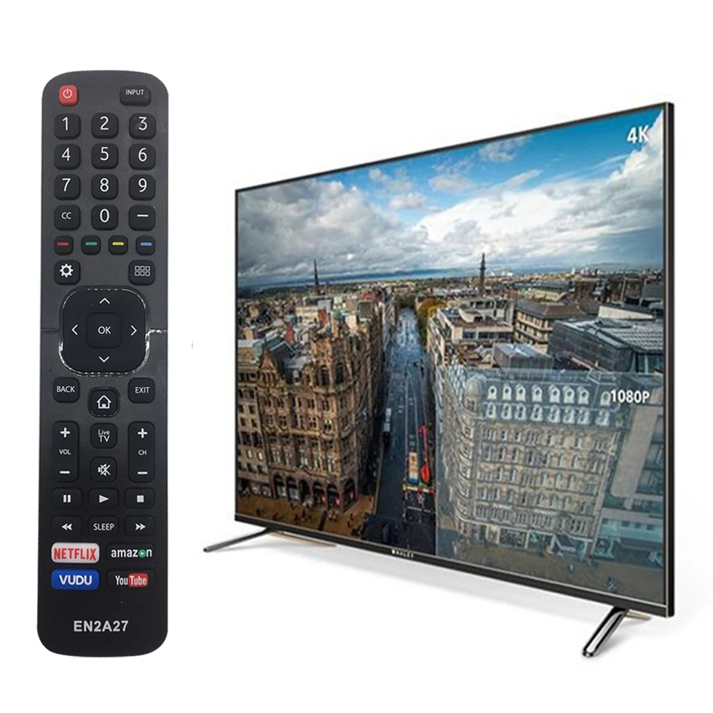 

Universal Smart TV Remote Control for Hisense LED HD TV EN2A27 EN-2A27 Model Specific Remote Compatible with Electronic Devices