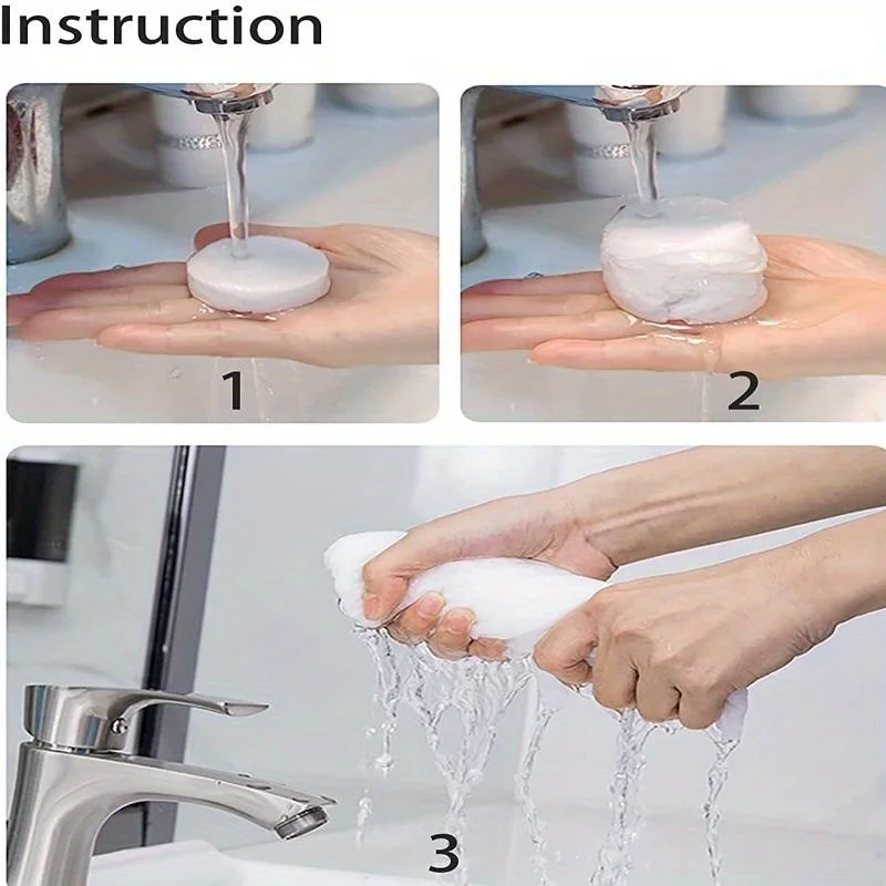 مناشف منشفة مضغوطة، مناديل مبللة صغيرة مضغوطة للاستعمال مرة واحدة، ورق تواليت سميك للسفر والتخييم والمشي لمسافات طويلة،