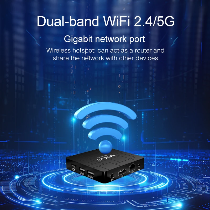 Android TV Box Android 13 MX10 K2 Allwinner H313 Corte-A53 1,5 GB 8 GB Wi-Fi integrato 2.4G/5G + BT4.0 Smart Home Theater