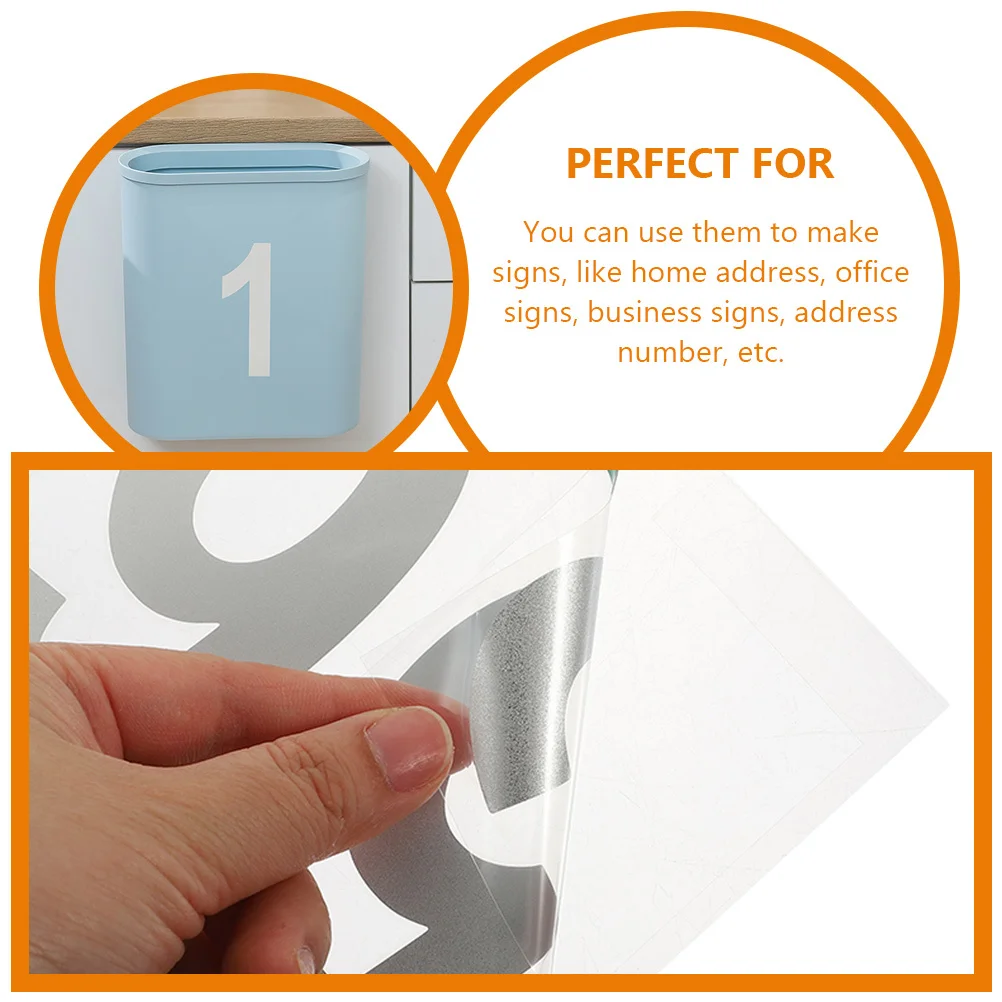 

6pcs 6 Sheets Number Stickers 0-9 Large Reflective Vinyl Adhesive Numbers For Mailbox Address House Signs Outdoor Self-Adhesive