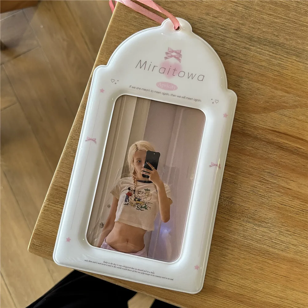 White Bow PVC Oversized A5 Card Holder Storage, Star Chasing Support Display Board Pendant