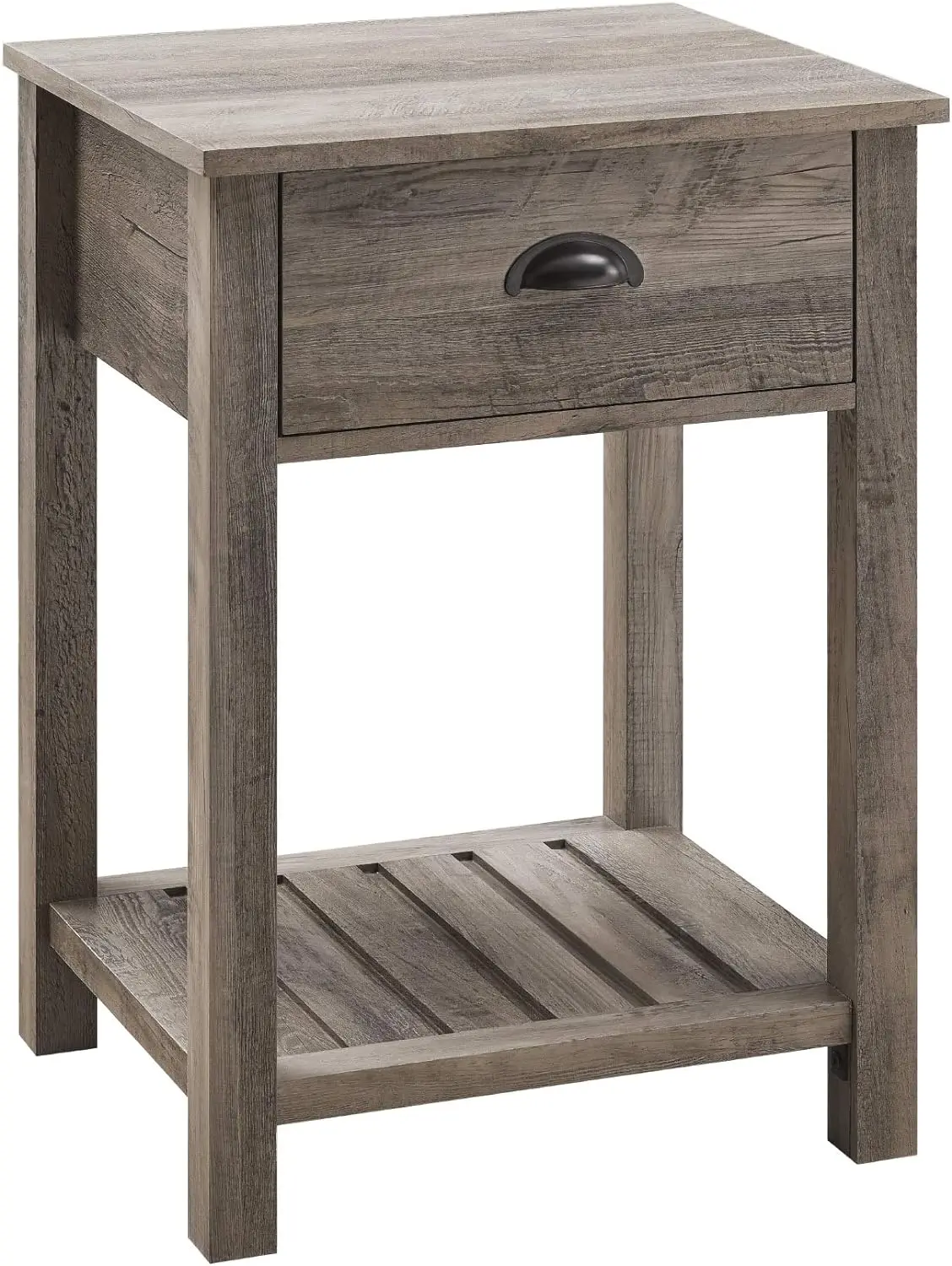 

Walker Edison Farmhouse Square Side Accent Table Set-Living-Room Storage End Table with Storage Door Nightstand Bedroom, 18 Inch