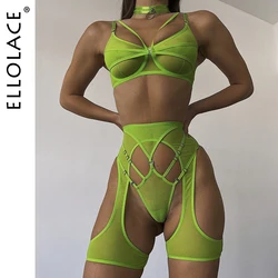 Ellolace seksi iç çamaşırı Fancy fantezi erotik iç çamaşırı dantel çekici göğüs jartiyer şehvetli fantezi samimi See Through