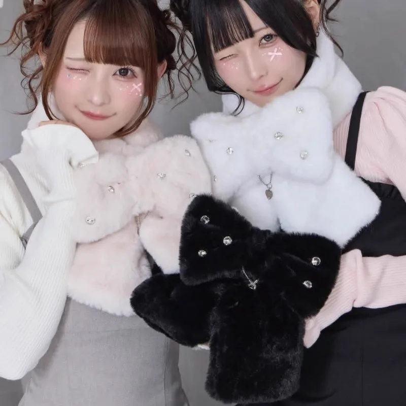 Rojita لطيف لينة مريحة القوس وشاح اليابانية لوليتا نمط الحلو يلتف الملابس والاكسسوارات Kawaii منديل للفتيات السيدات