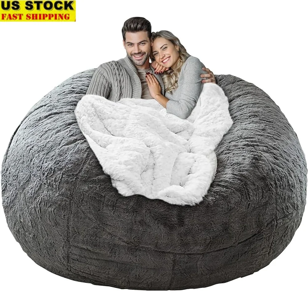 

Негабаритный круглый чехол на стул-мешок, мягкий бархатный моющийся диван-кровать для ленивого хранения для взрослых, легко чистящийся мебельный аксессуар