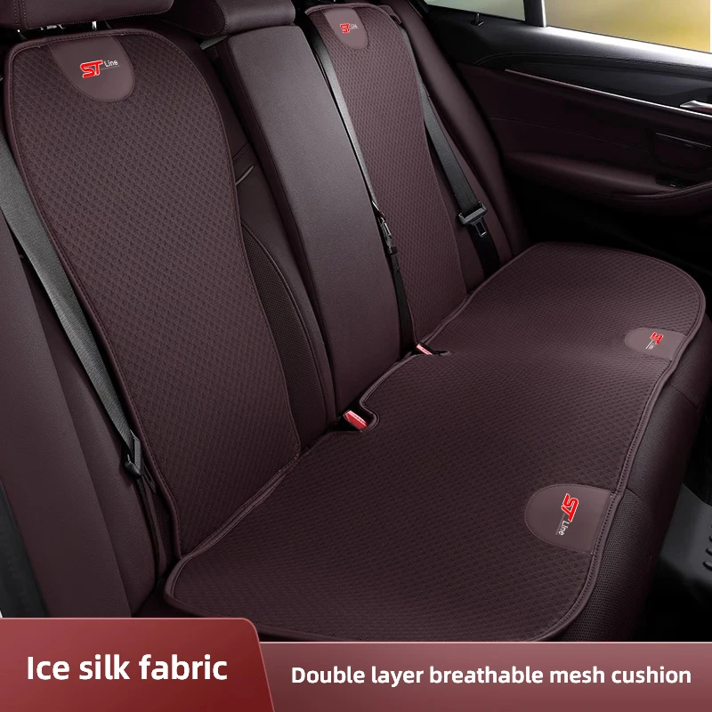 Car Seat Pad Backrest Mat Ice Silk Flax Seat Cushion Covers For ST Line Ford Focus Mustang Fiesta Puma Ranger Kuga MK7 MAX F150 view 4