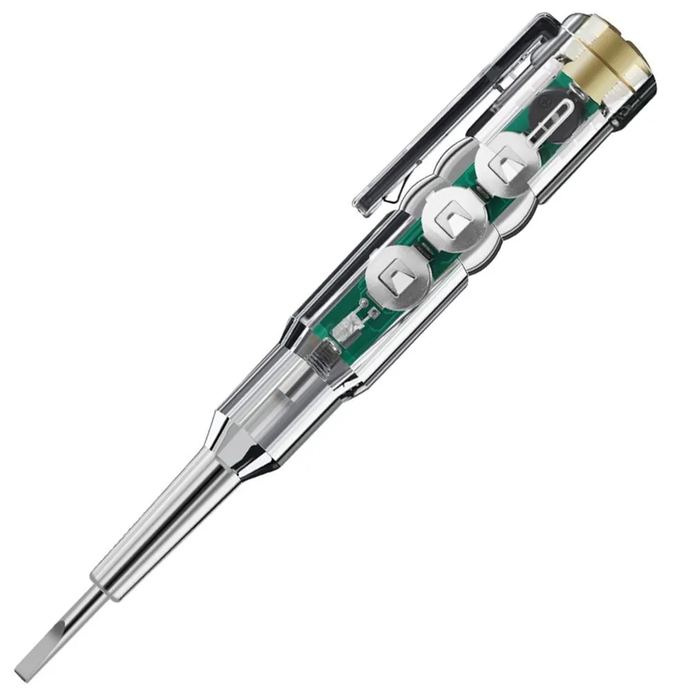 Test Pen With Led Buzzer Ac24-250V 3.5Mm High Brightness Three Light Color Light Built-In Buzzer Screwdriver Test Pen