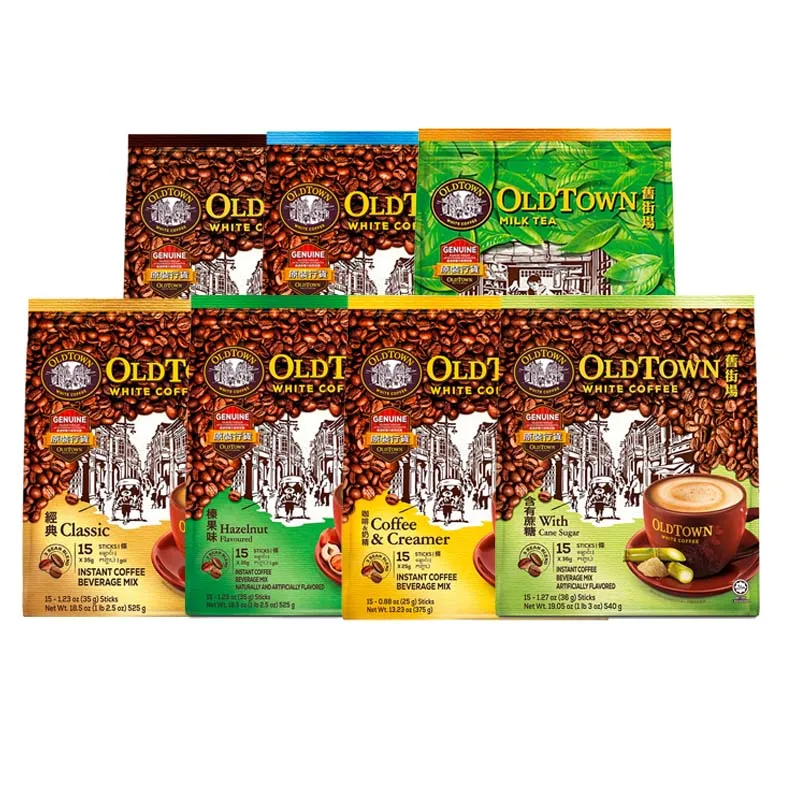 OldTown Weißer Kaffee 13,24/14,83/18,53/19,06/20,12 Unzen (375/420/525/540/570 g)*1 Packung zuckerfreier Instant-Weißkaffee