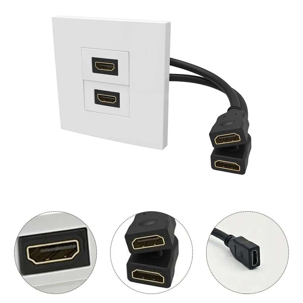 Dual Wall Faceplate with Pigtail Cable Supporting Bandwidth Heavy Tasks Including 4K 60Hz Gaming and Streaming