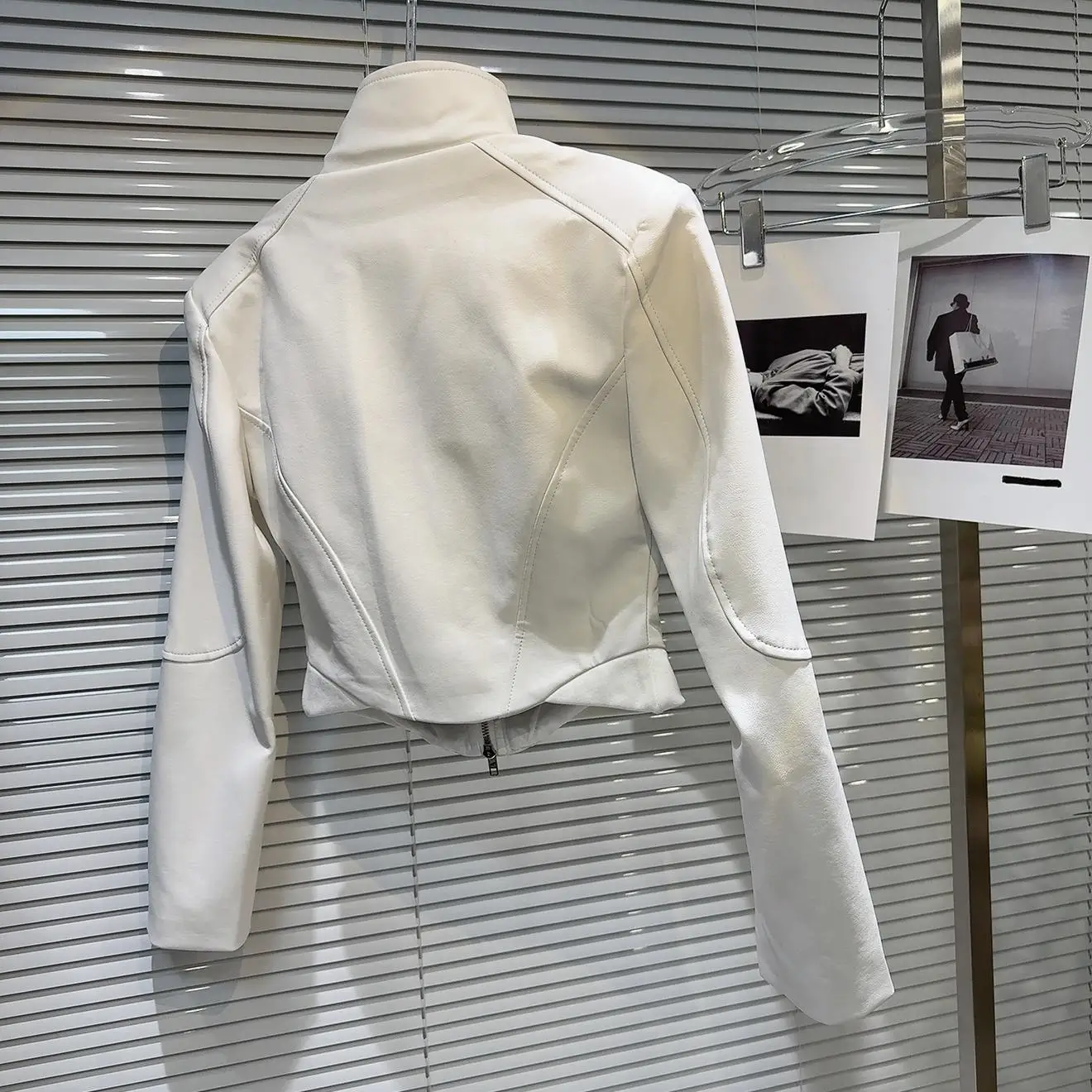 Sweet And Cool Motorcycle PU Leather Jaet ort Outerwear Stand Collar 3D Tailoring for Young Women Spring Autumn New Sle