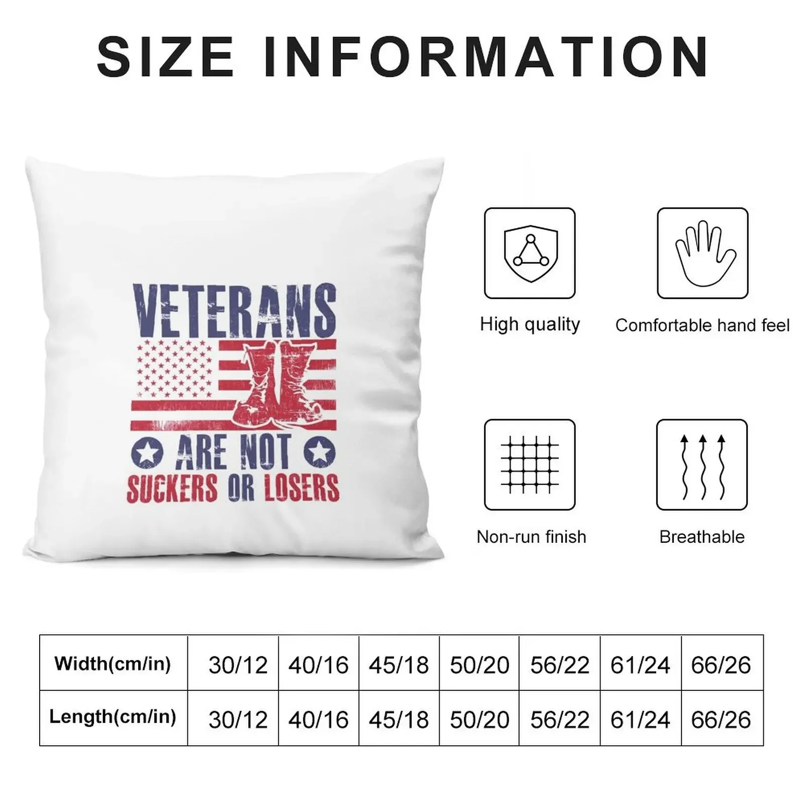 Veterans are not suckers and losers Throw Pillow Elastic Cover For Sofa Embroidered Cushion Cover pillow