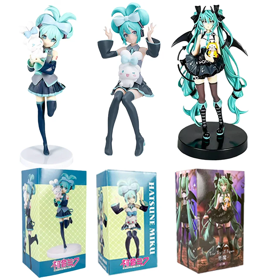 Hatsune Miku Desktop Leuke Actie Blind Box 14-20 Cm Staande En Zitten Versie Anime Beeldje Kawaii meisje Model Speelgoed Gift