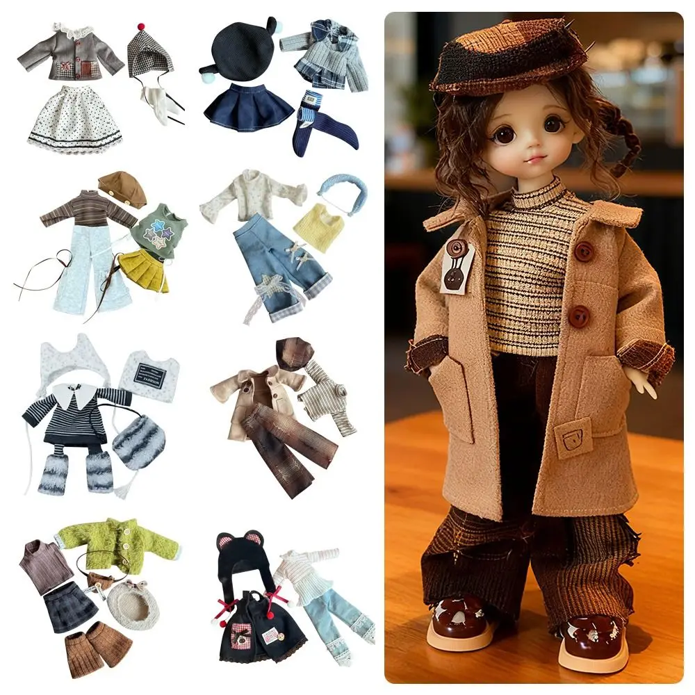 30 cm maat BJD jurk prinses Lolita stijl 1/6 schaal mode outfit met hoofddeksels verwisselbare kleding casual set